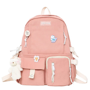 Nylon Backpack for Teen Girls Large Capacity School Bag