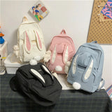Cartoon Rabbit Backpack Purse for Teen Girls Waterproof Rucksack