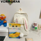 Waterproof Nylon Backpack Purse for Girls Large Capacity Cartoon Rabbit