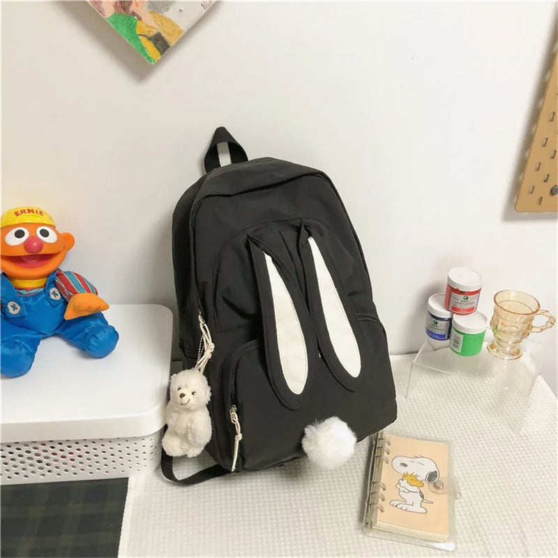 Cartoon Rabbit Backpack Purse for Teen Girls Waterproof Rucksack