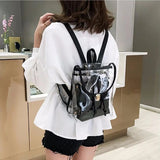Clear Transparent Women Backpacks for Students Girls Schoolbags