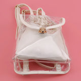Clear Transparent Women Backpacks for Students Girls Schoolbags