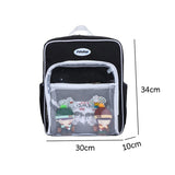 Women Backpacks ITA Bag, Clear Pocket School Bookbag