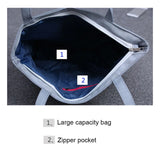Women Cat Print Canvas Shoulder Bag Zipper Tote Handbag UND