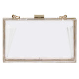 Clear Acrylic Box Clutch Crossbody Purse Evening Bag