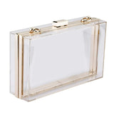 Clear Acrylic Box Clutch Crossbody Purse Evening Bag