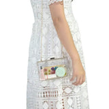 Clear Acrylic Box Crossbody Purse Evening Bag