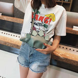 Women Dinosaur Shape Cross Body Bag Funny Girl PU Leather Handbag Lightweight