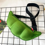 Green Funny Waist Bag Plush Beach Travel Banana Hip Bum Zip Chest Bags Women