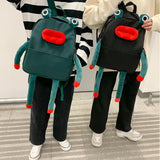 Funny Frog Backpack for Women, Cute Ugly Cartoon Student School Bag