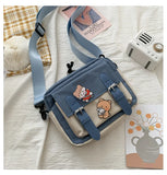 Canvas Crossbody Bag Small Square Messenger Bag All-match Student Bag