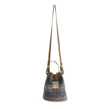 Vintage Plaid Handbag Totes for Women, Small Shoulder Bag Cotton Purse