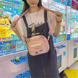 Canvas Bear Shape Student Messenger Bag Funny Shoulder Bag