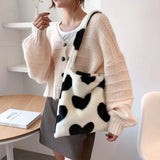 Love Heart Plush Shoulder Bag Furry Tote Bag