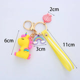 Unicorn Keychain Silicone Car Key Pendants Gift Keyring Cartoon