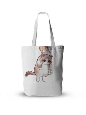Cat Print Tote Bag for Women Large Capacity Canvas Handbag