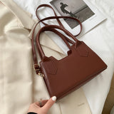 Women Daily PU Leather Crossbody Tote Bags Portable Solid Shoulder Handbag