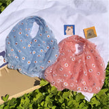Mesh Cloth Embroidered Tote Bag for Girls