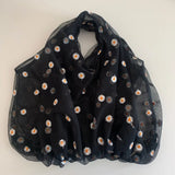 Mesh Cloth Embroidered Tote Bag for Girls
