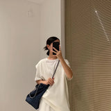 Women Denim Casual Tote Bag High-Capacity Zipper Shoulder Handbag