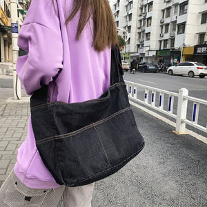 Denim Handbag Shoulder Bags Streetwear Evening Shopper Books
