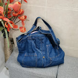 Denim Shoulder Bag for Women Casual Jeans Large Handbags