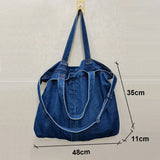 Denim Shoulder Bag for Women Casual Jeans Large Handbags