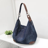 Women Denim Tote Bag Large Capacity Top Handle Bag