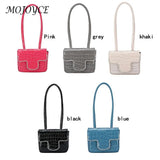 Stone Pattern Rhinestone Shoulder Bag Ladies Top-handle PU Handba