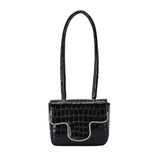 Stone Pattern Rhinestone Shoulder Bag Ladies Top-handle PU Handba