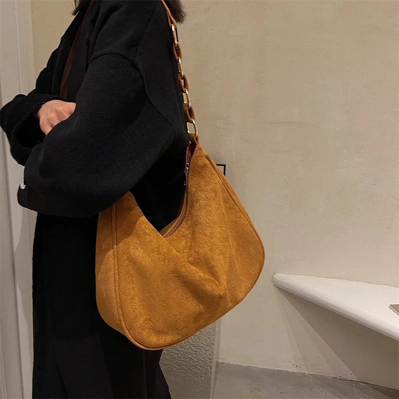 Matte Crossbody Bag for Women Vintage Tote Large-capacity Handbag