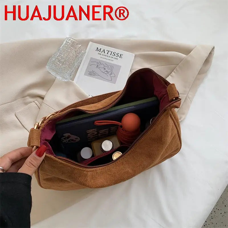 Matte Crossbody Bag for Women Casual Vintage Tote Girls Large-capacity Handbag