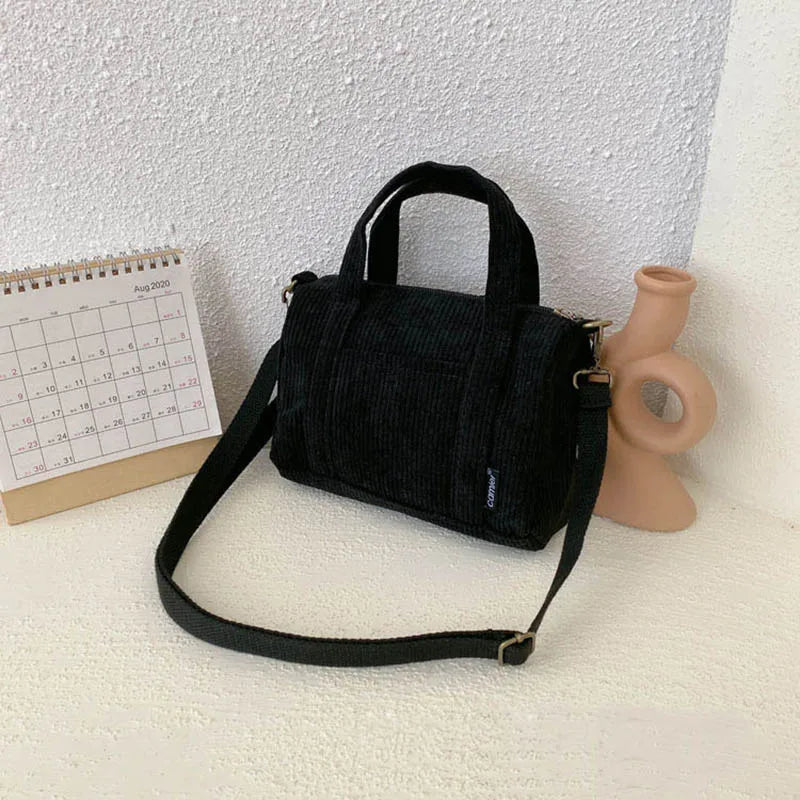 Corduroy Tote Bag Crossbody Shoulder Shopper for Women