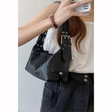 Soft PU Leather Hobo Shoulder Bag with Rivets