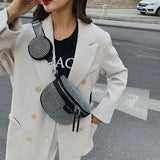 Women Diamond Crossbody Bag Fanny Rhinestone Waist Bags