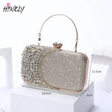 Women Diamond Evening Clutch Bags Bling Hollow Out Handbags Banquet Wallets