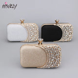 Women Diamond Evening Clutch Bags Bling Hollow Out Handbags Banquet Wallets