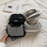 Women Diamond Hobo-bag Clutch PU Leather Messenger Bag