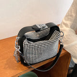 Women Diamond Hobo-bag Clutch PU Leather Messenger Bag