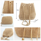 Women Rhinestone Shoulder Bag Diamond Handbag Wedding Clutch Crossbody Purse