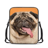 Women Dog Pug Crossbody Bag Mini Small Square Messenger Envelope Wallet