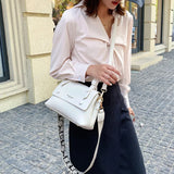 Double Buckle Handbags Women PU Leather Shoulder Bags Crossbody Bags