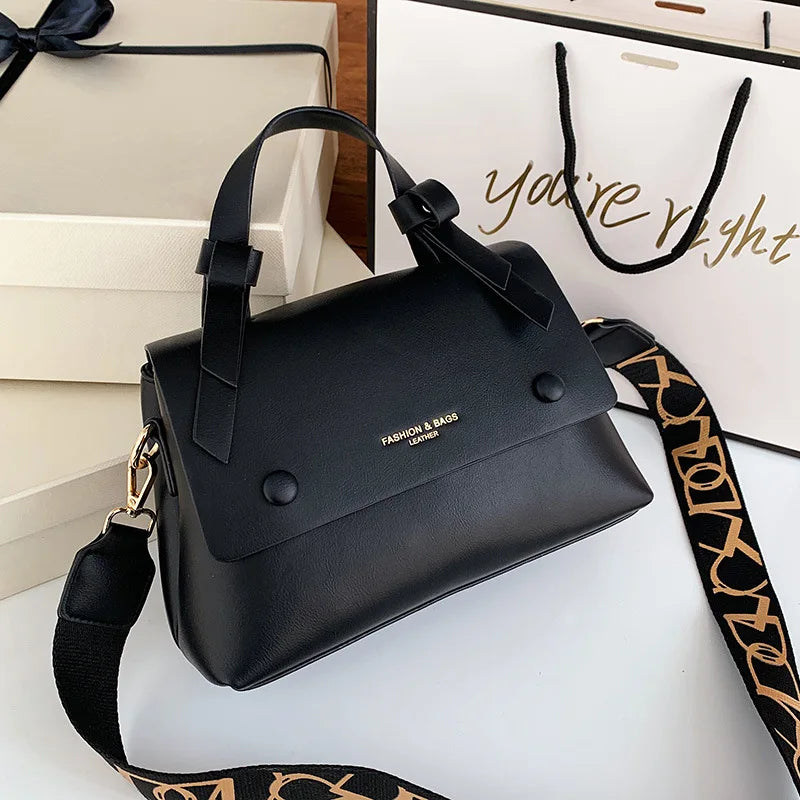 Double Buckle Handbags Women PU Leather Shoulder Bags Crossbody Bags