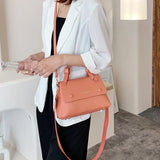 Double Buckle Handbags Women PU Leather Shoulder Bags Crossbody Bags