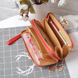 Women Double Zipper Wallets Long Handbag Phone Bag Hot 20231