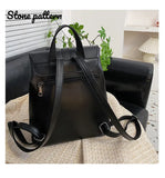 Women Drawstring Backpack PU Leather School bags Teenage Girls B