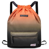 Women Drawstring Backpack with Shoe Pocket Water Resistant Nylon String Bag