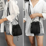 Women Drawstring Shoulder Bag Multifunction Small Travel Bag