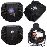 Daisy Print Organizer Cosmetic Bag Travel Pouch