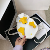 Duck Shape Crossbody Bag PU Leather Shoulder Handbag
